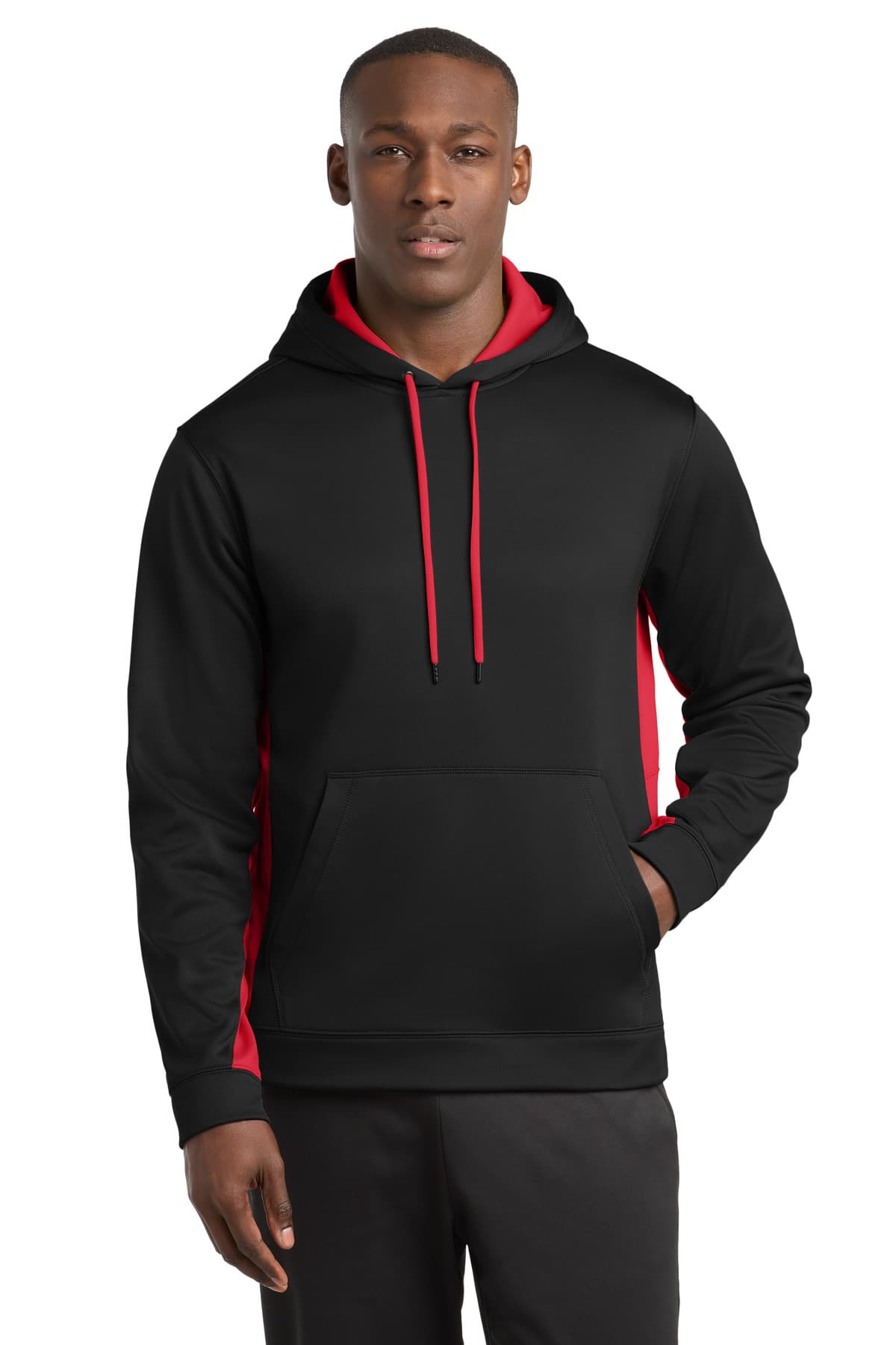 Sport-Tek Sport-Tek Sport-Wick Fleece Colorblock Hooded Pullover. ST235