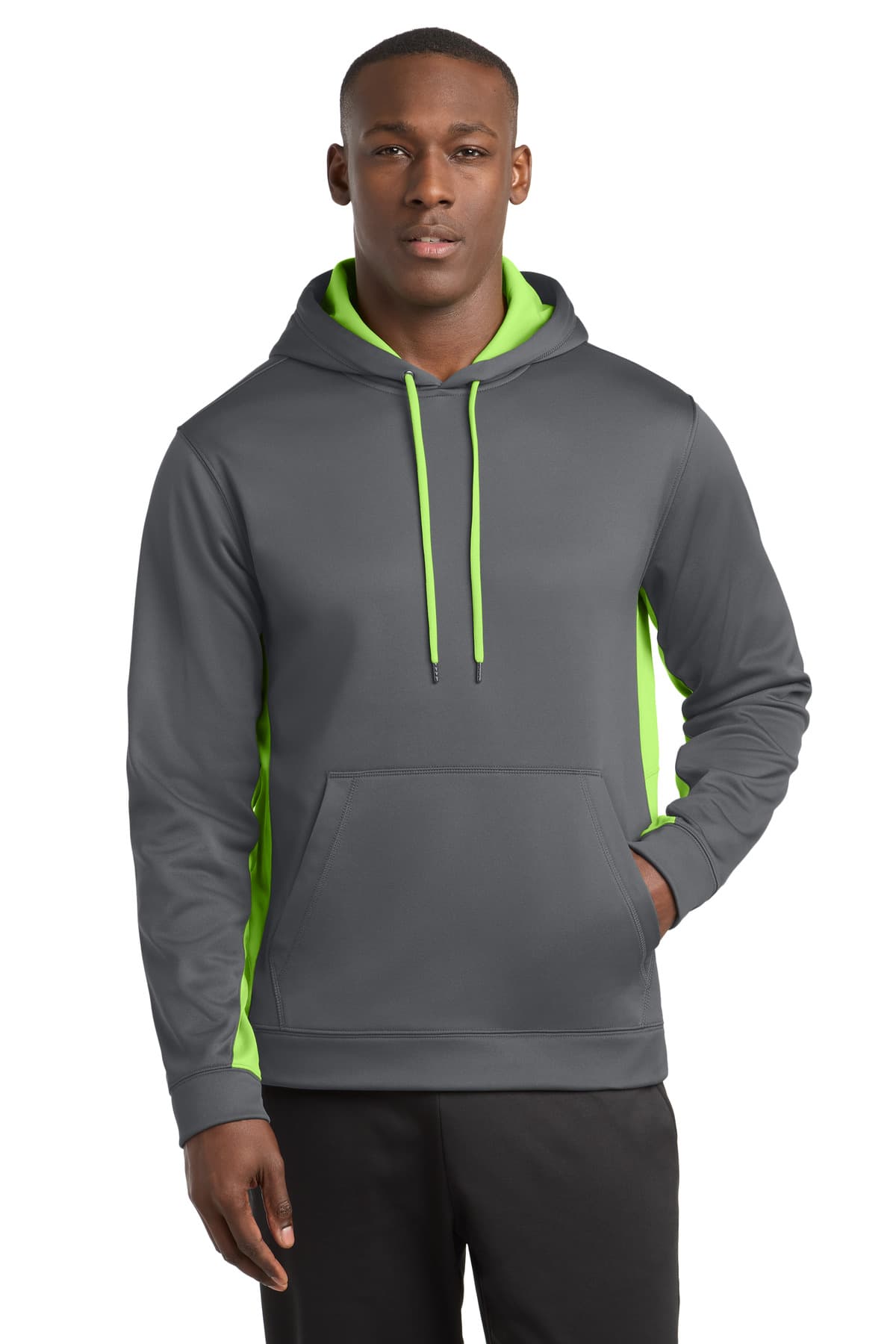 Sport-Tek Sport-Tek Sport-Wick Fleece Colorblock Hooded Pullover. ST235