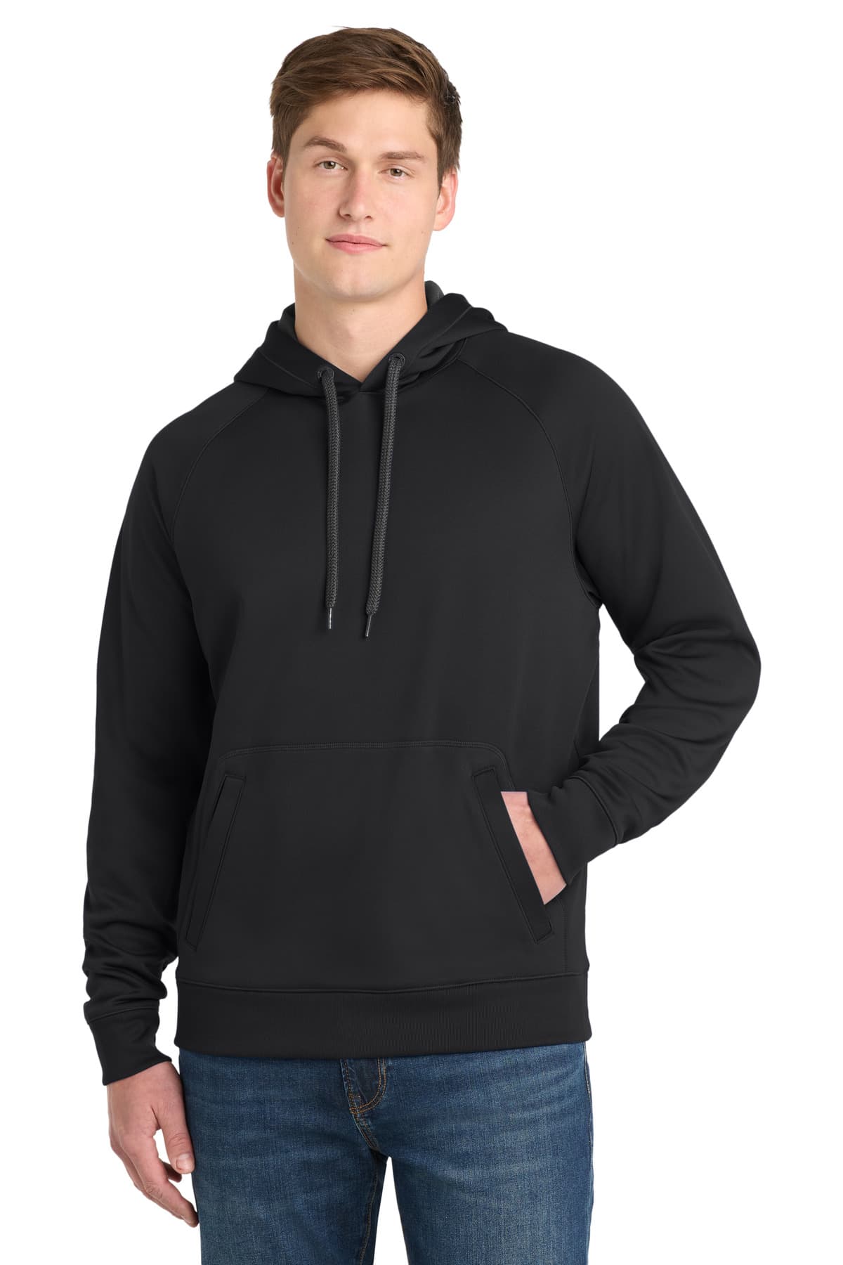Sport-Tek Sport-Tek Tech Fleece Hooded Sweatshirt. ST250 in Black
