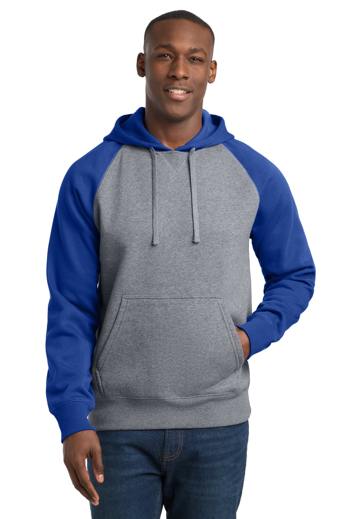 Sport-Tek Sport-Tek Raglan Colorblock Pullover Hooded Sweatshirt. ST267