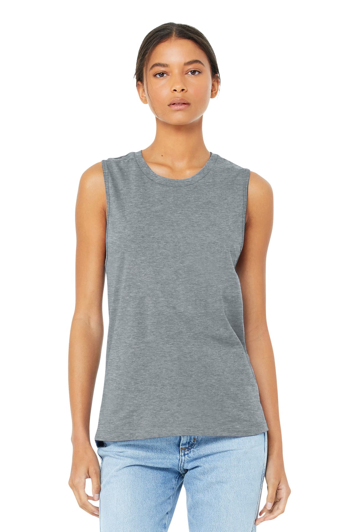 Bella + Canvas BELLA+CANVAS  Women's Jersey Muscle Tank. BC6003 in Athletic Heather