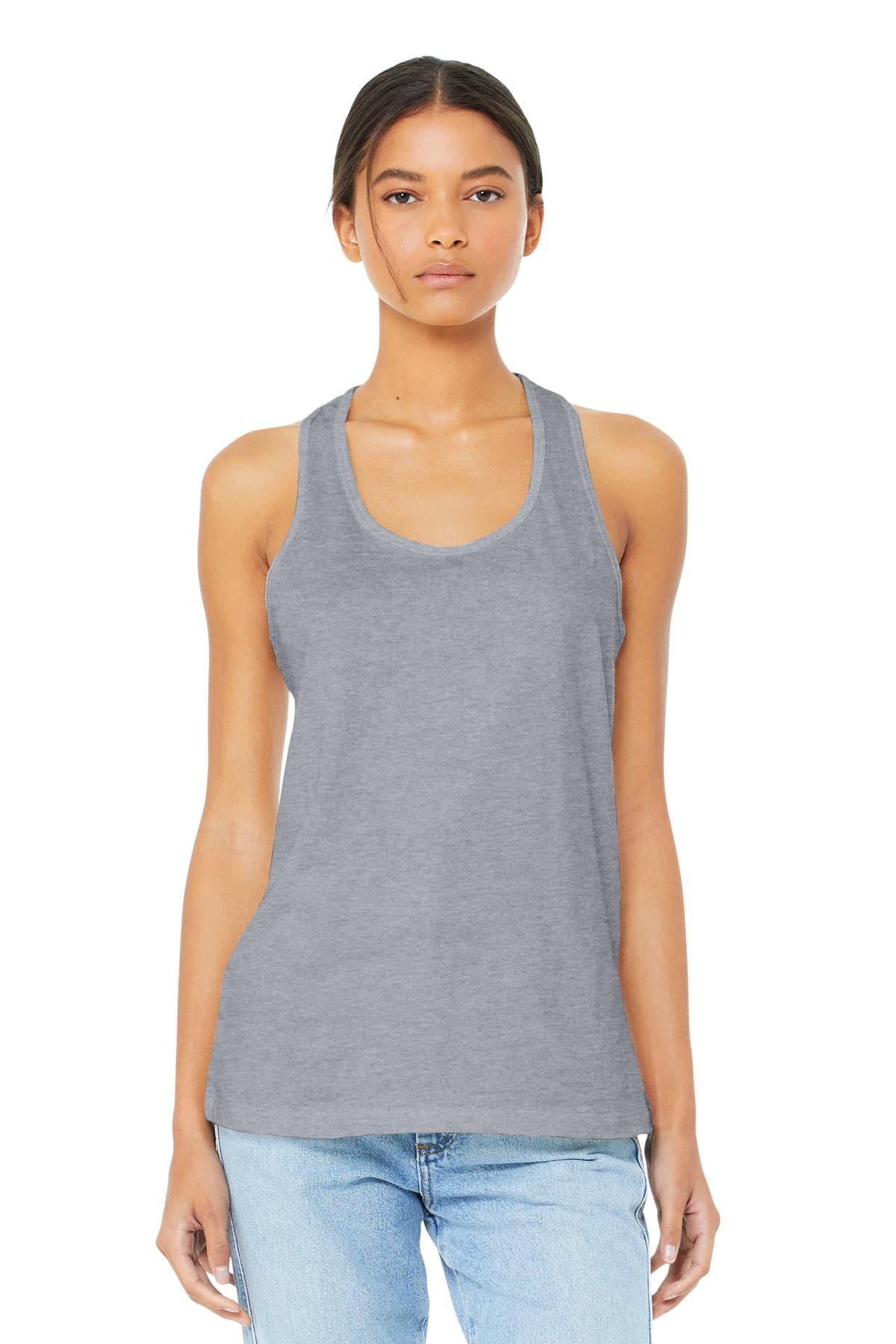 Bella + Canvas BELLA+CANVAS  Women's Jersey Racerback Tank. BC6008 in Athletic Heather