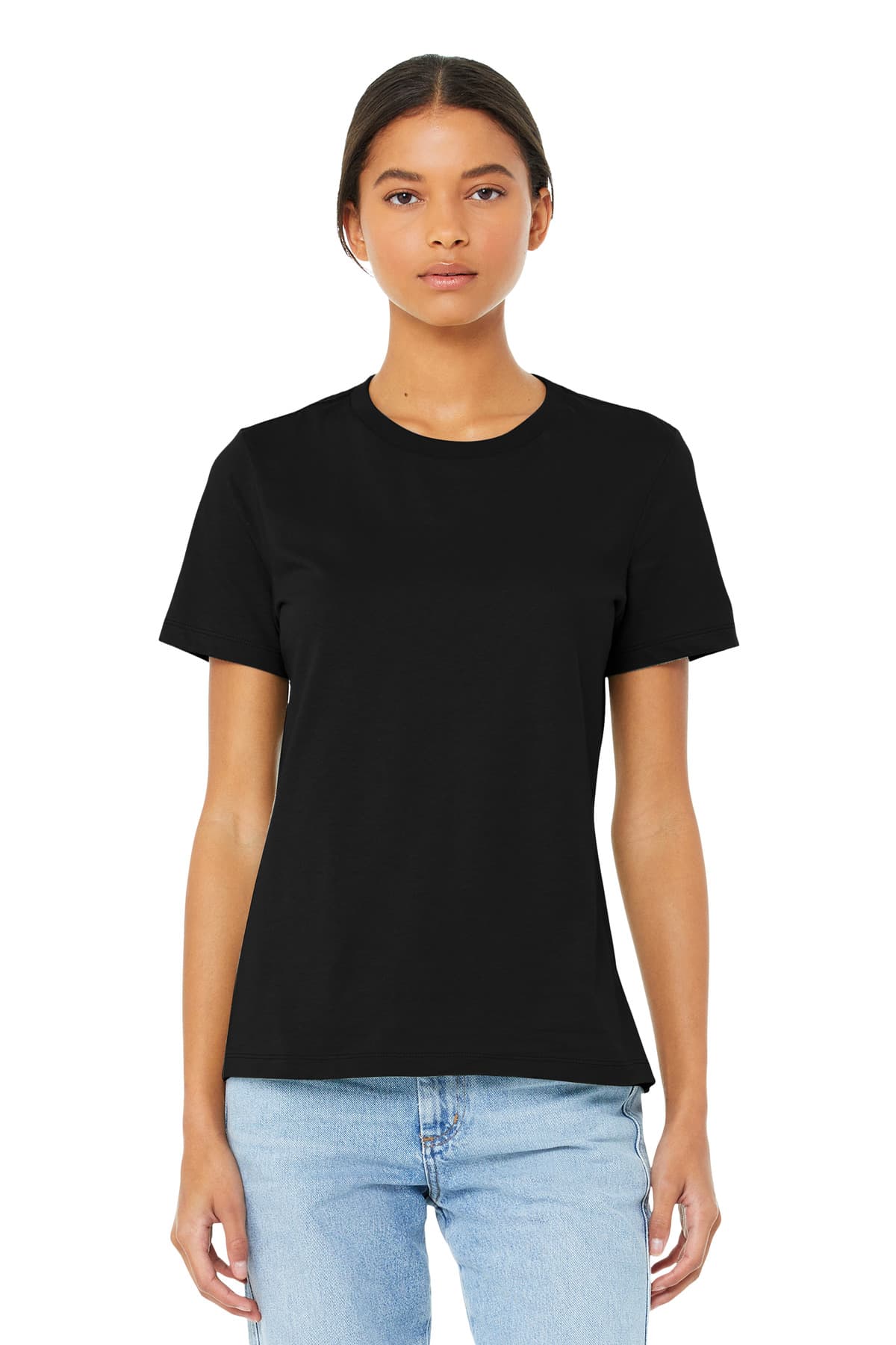 Bella + Canvas BELLA+CANVAS  Women's Relaxed Jersey Short Sleeve Tee. BC6400 in Black