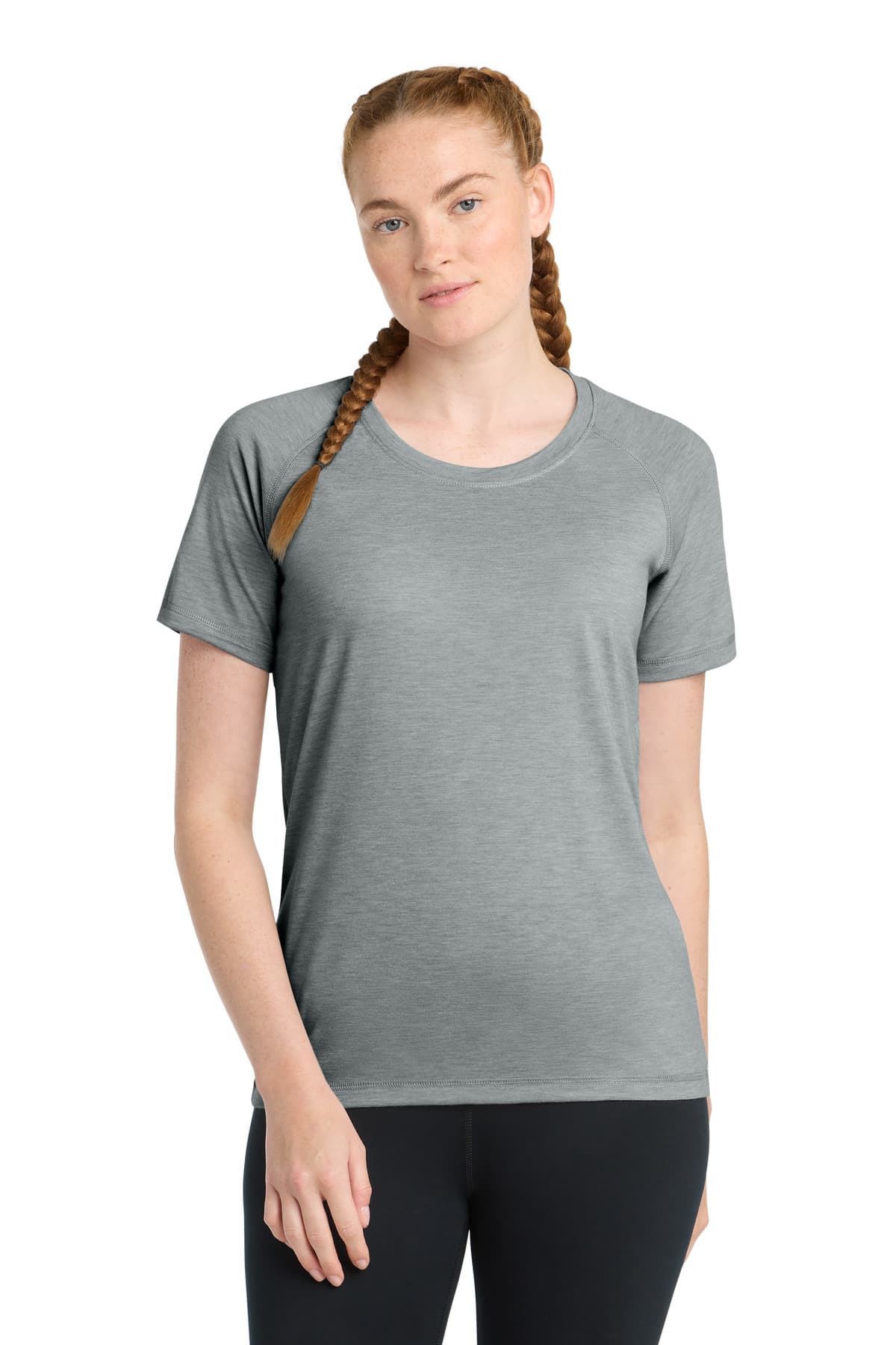 Sport-Tek Sport-Tek  Women's PosiCharge  Tri-Blend Wicking Scoop Neck Raglan Tee. LST400