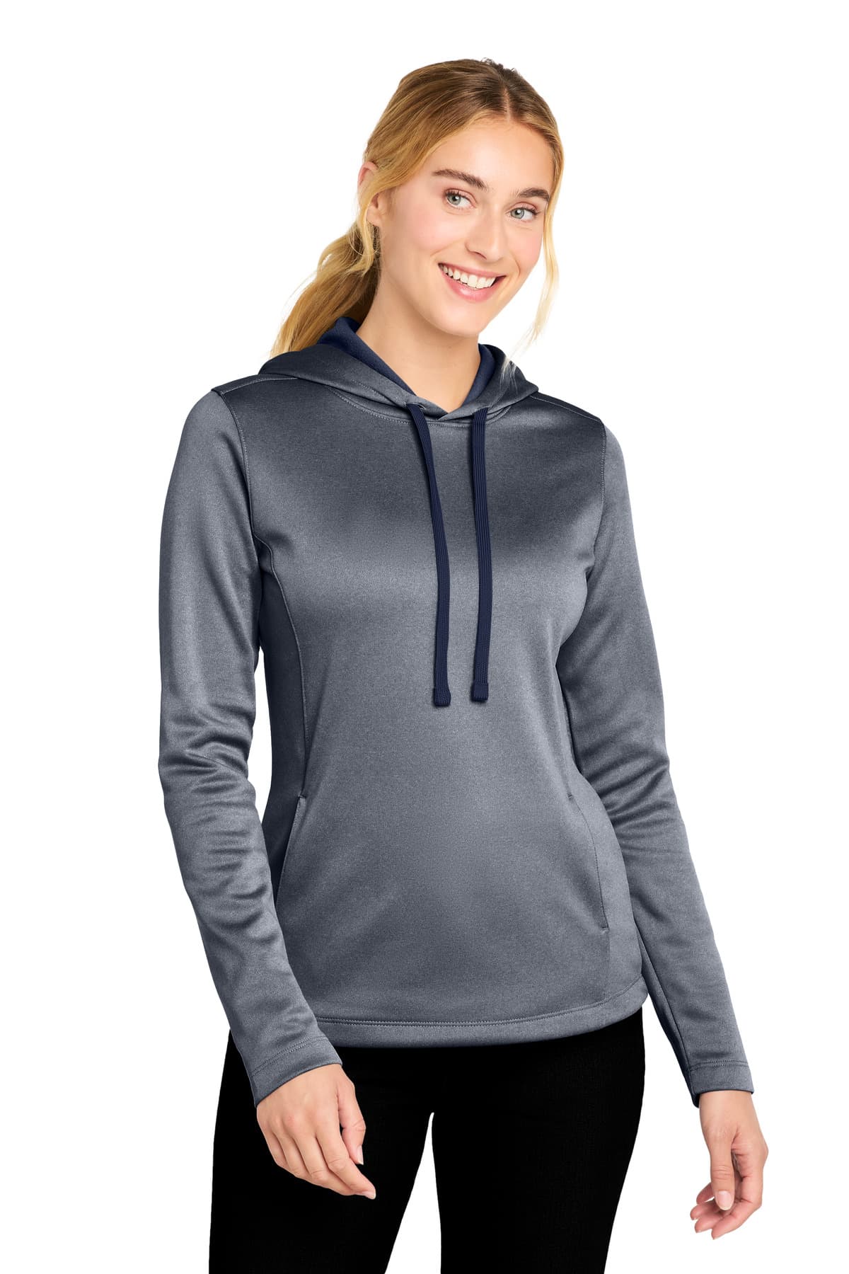 Sport-Tek Sport-Tek  Women's PosiCharge  Sport-Wick  Heather Fleece Hooded Pullover. LST264