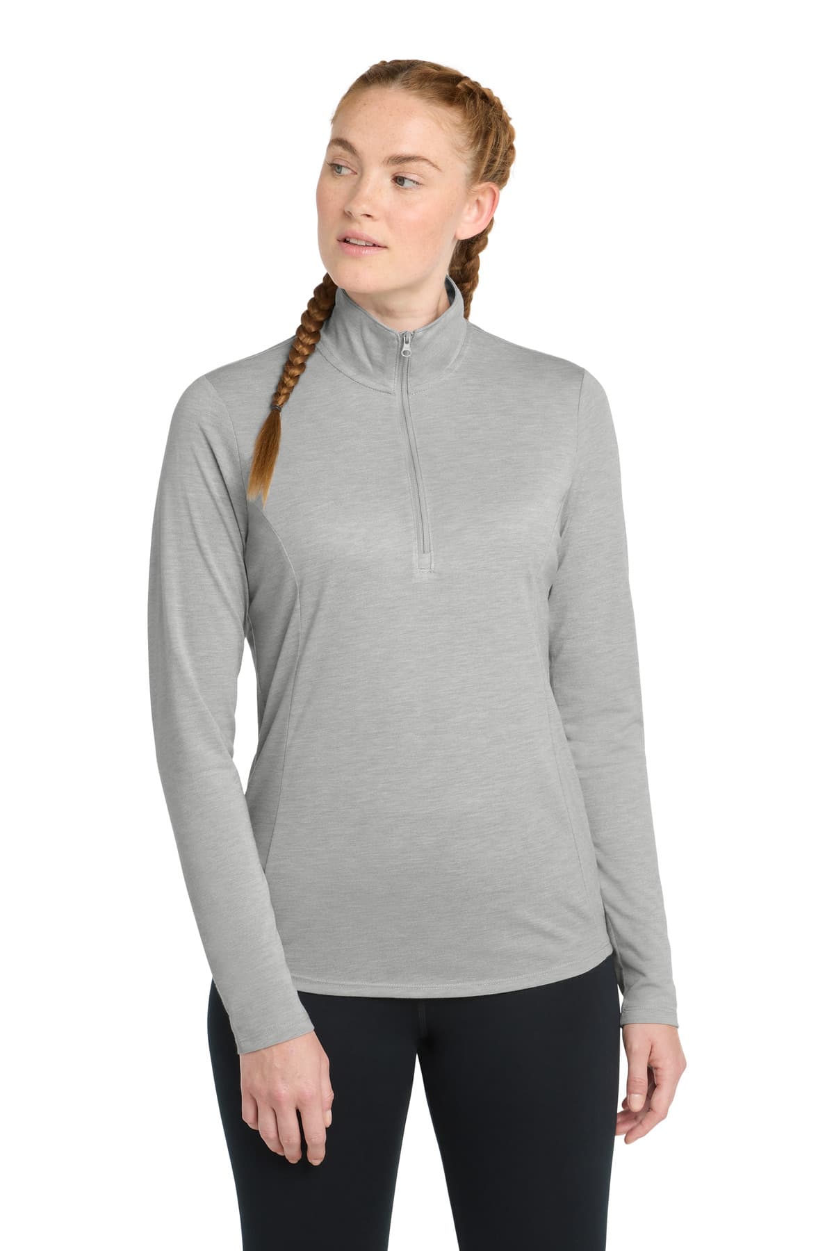 Sport-Tek Sport-Tek  Women's PosiCharge  Tri-Blend Wicking 1/4-Zip Pullover. LST407