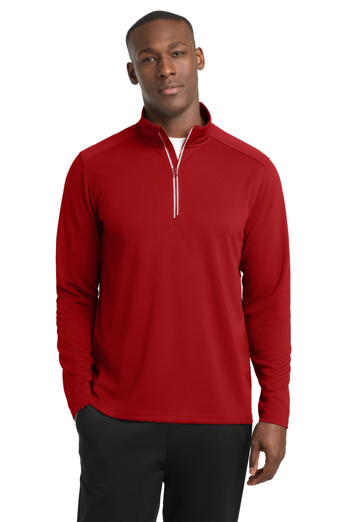 Sport-Tek Sport-Tek Sport-Wick Textured 1/4-Zip Pullover.  ST860