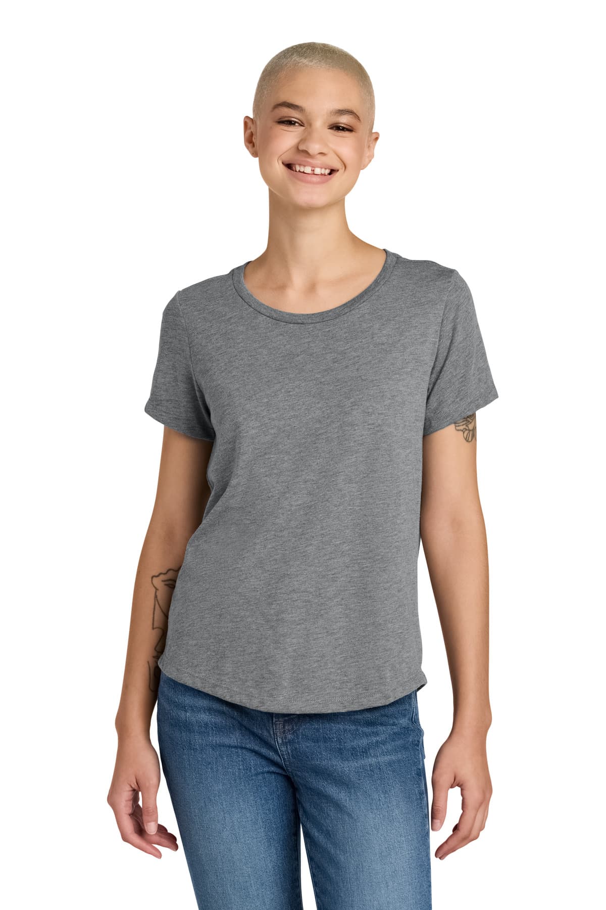 AllMade Allmade Women's Relaxed Tri-Blend Scoop Neck Tee AL2015 in Aluminum Grey