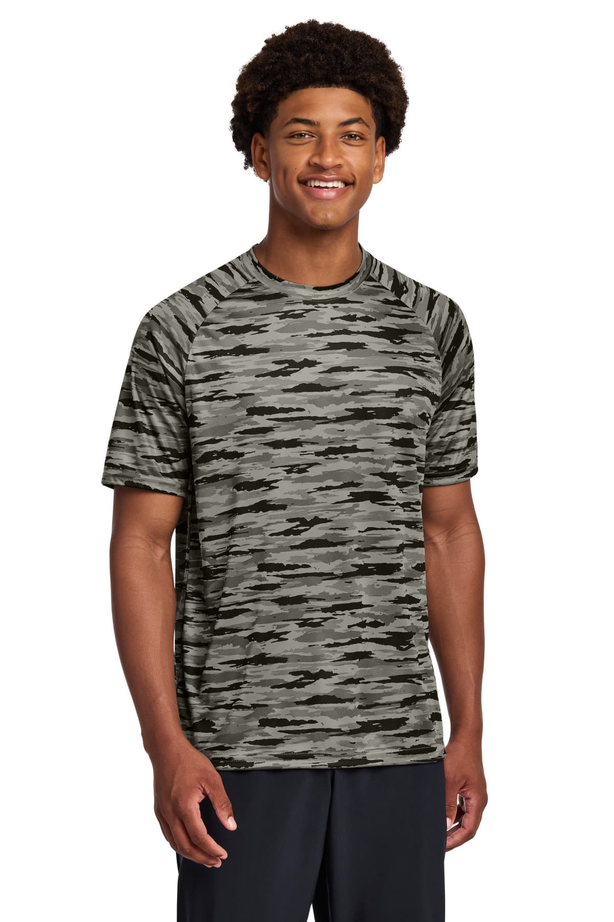 Sport-Tek Sport-Tek Drift Camo Tee ST375 in Black