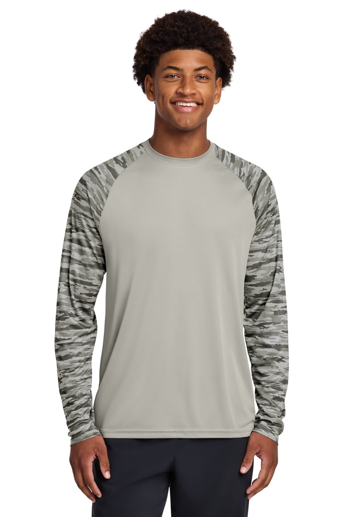 Sport-Tek Sport-Tek Drift Camo Colorblock Long Sleeve Tee ST376LS