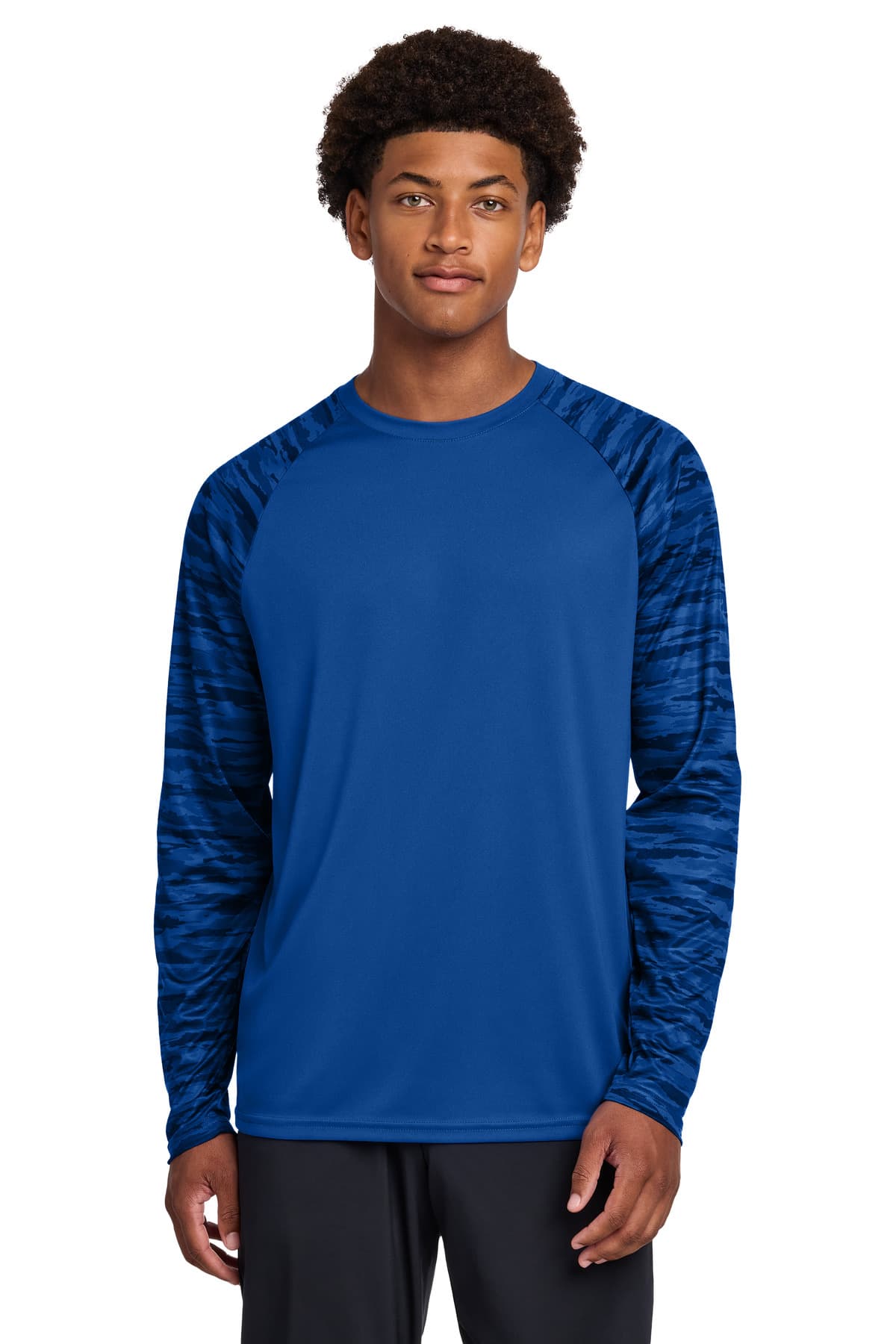 Sport-Tek Sport-Tek Drift Camo Colorblock Long Sleeve Tee ST376LS