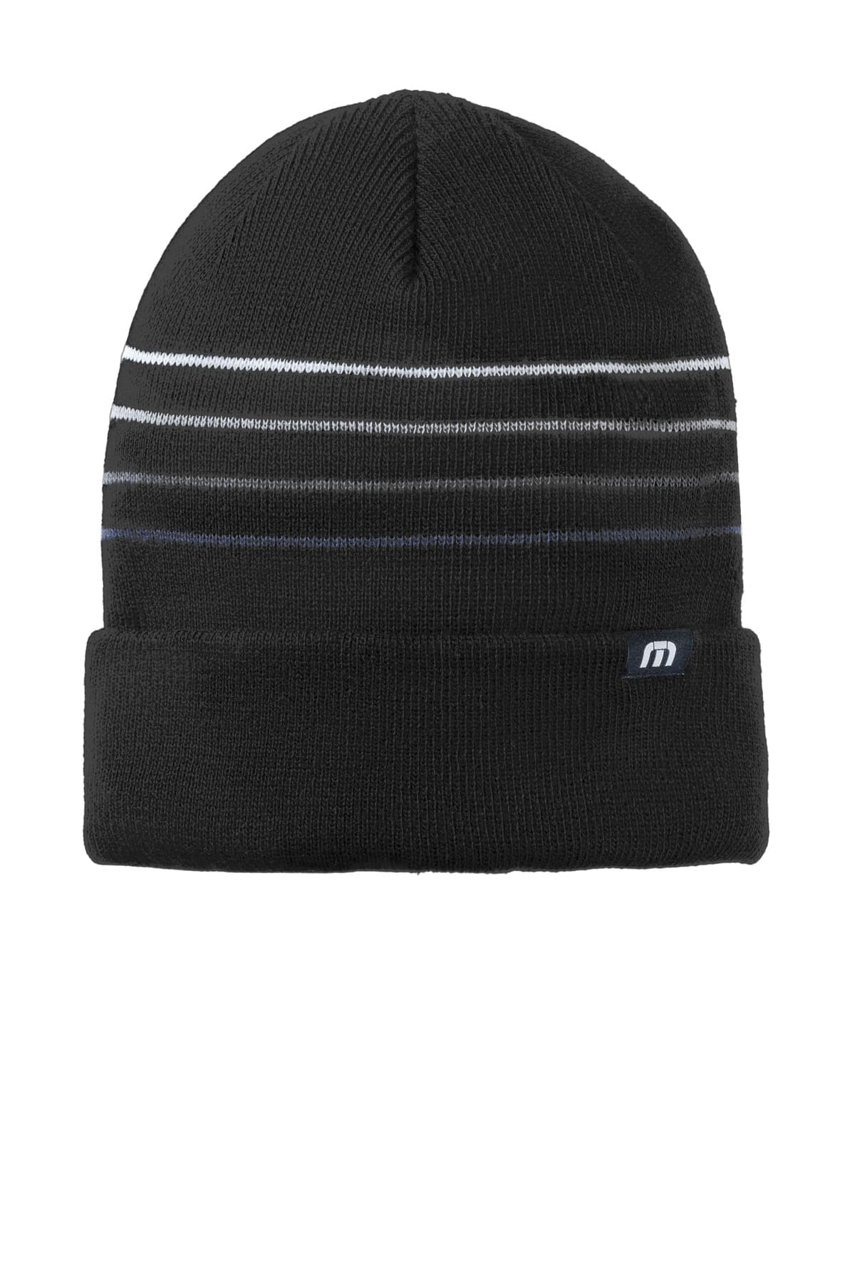 TravisMathew TravisMathew Striped Cuffed Beanie TM1MY393 in Black