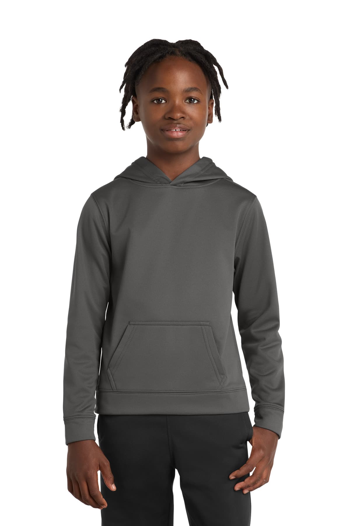 Port & Company Port & Co Youth Performance Fleece Pullover Hooded Sweatshirt. PC590YH in Charcoal