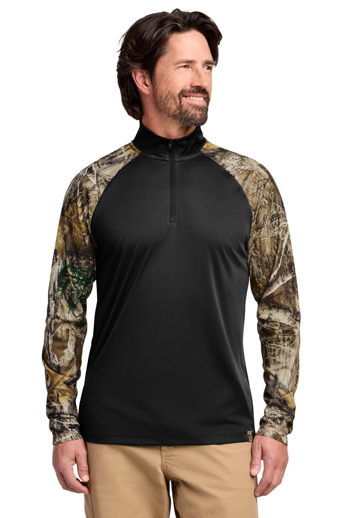 Russell Outdoors Russell Outdoors Realtree Colorblock Performance 1/4-Zip RU152 in Black/ Realtree Edge