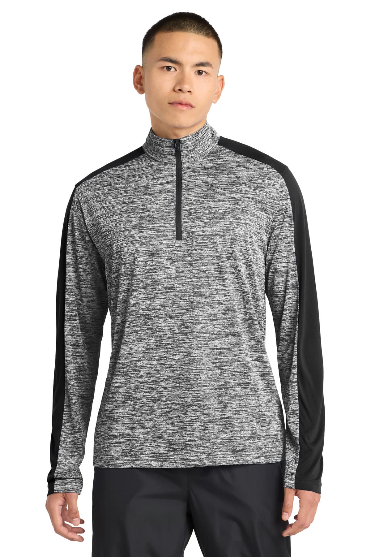 Sport-Tek Sport-Tek PosiCharge Electric Heather Colorblock 1/4-Zip Pullover. ST397