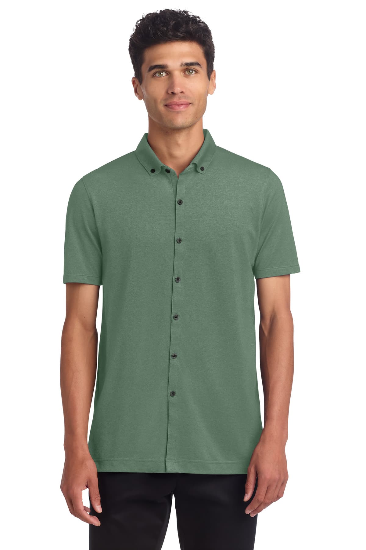 Mercer+Mettle Mercer+Mettle Stretch Pique Full-Button Polo MM1006