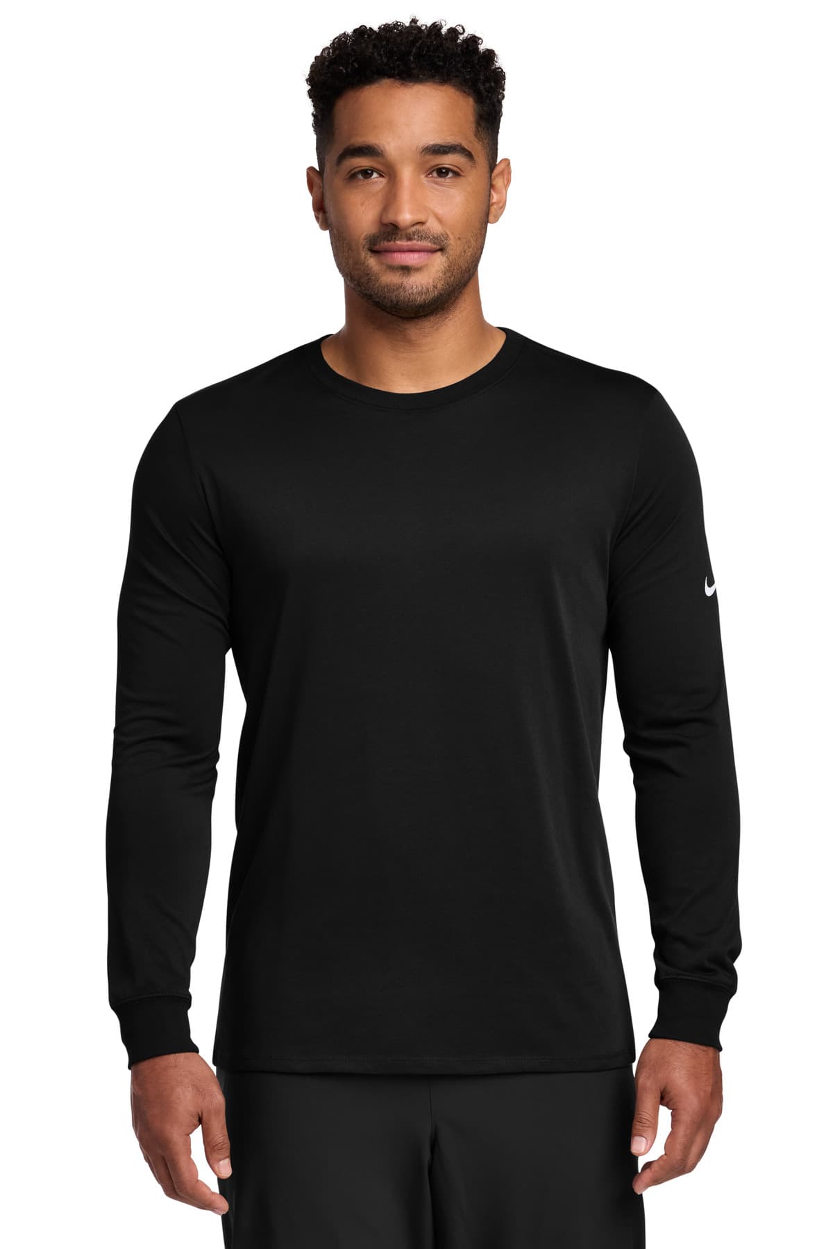 Nike Nike Dri-FIT Cotton/Poly Long Sleeve Tee. NKBQ5230 in Black