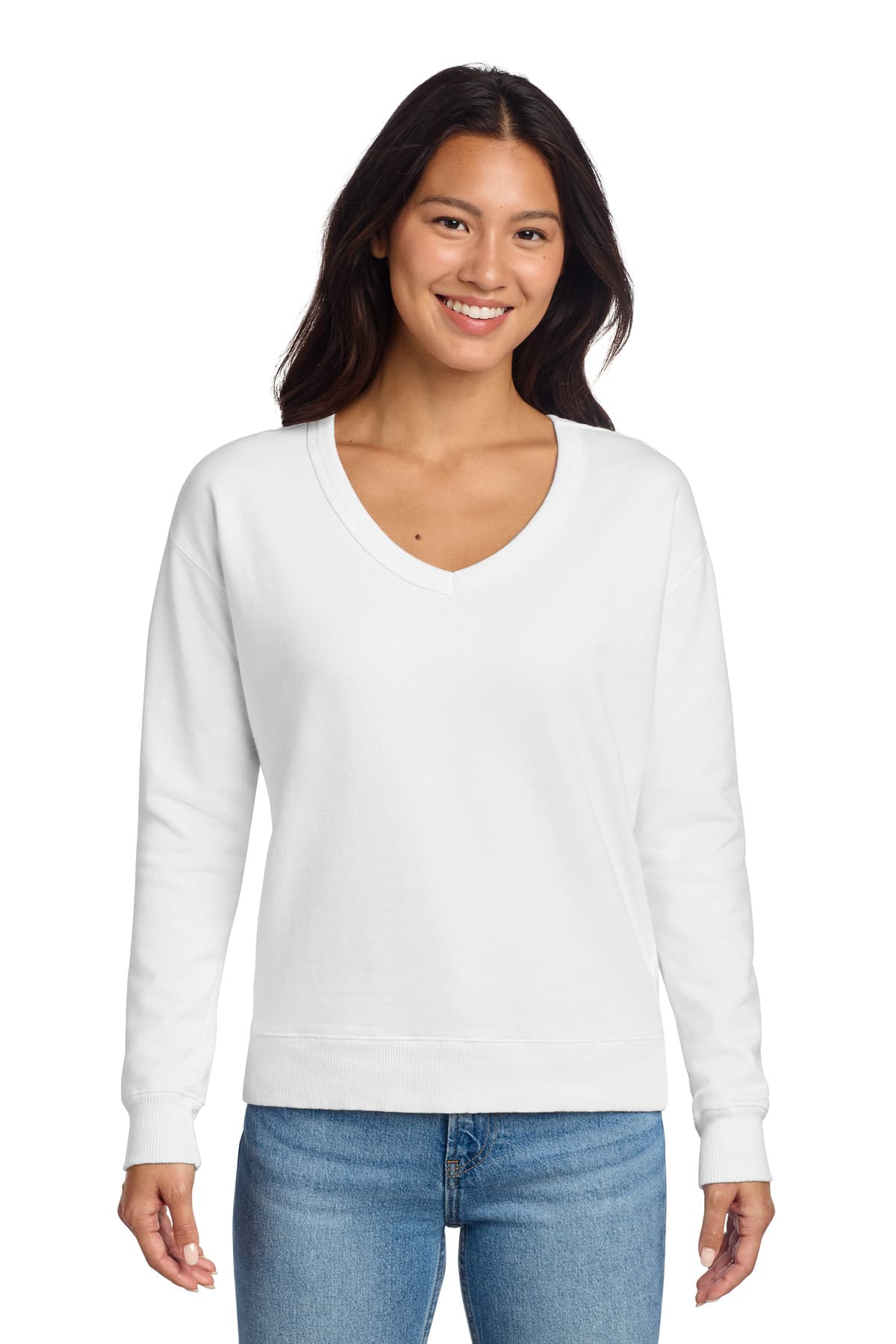 Port & Company Port & Co Women's Beach Wash Garment-Dyed V-Neck Sweatshirt LPC098V