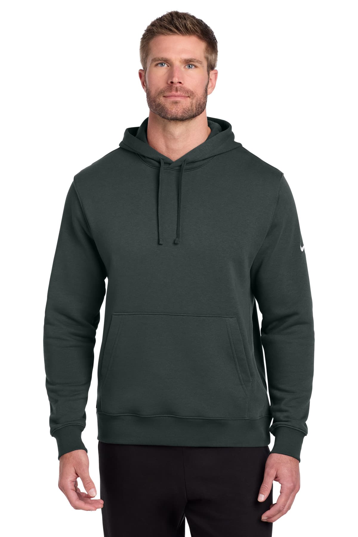 Nike Nike Club Fleece Sleeve Swoosh Pullover Hoodie NKDR1499 in Anthracite