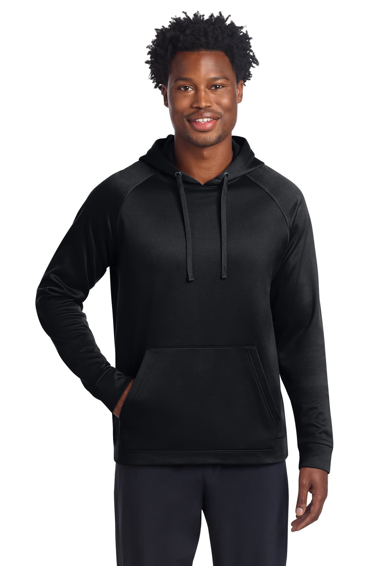 Sport-Tek Sport-Tek Re-Compete Fleece Pullover Hoodie ST730 in Black