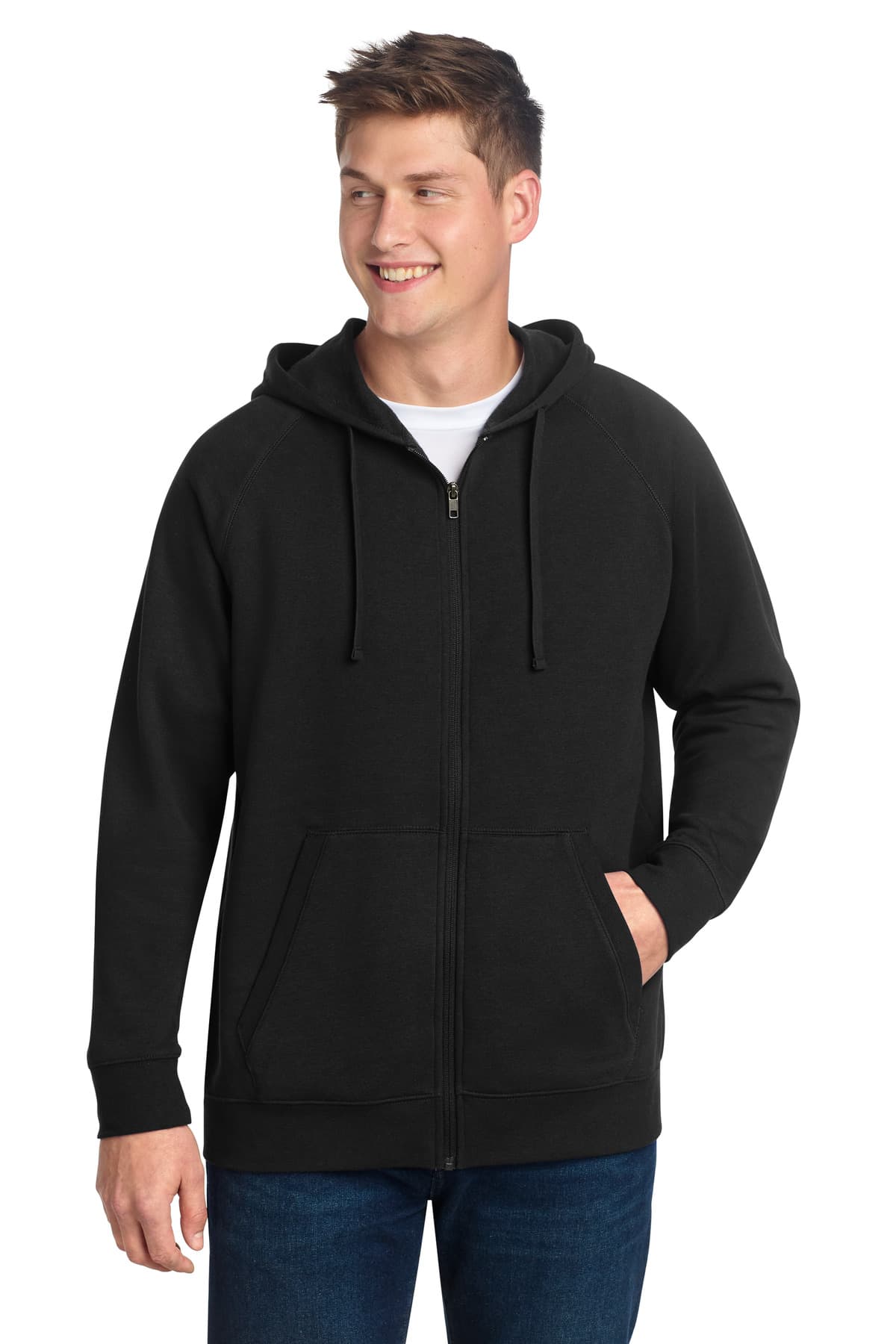 Sport-Tek Sport-Tek Drive Fleece Hooded Full-Zip STF201 in Black