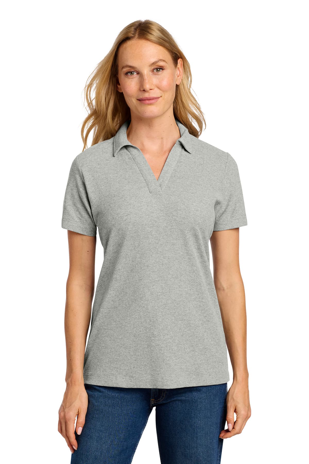 Port Authority Port Authority Women's C-FREE Cotton Blend Pique Polo LK867 in Deep Smoke Heather