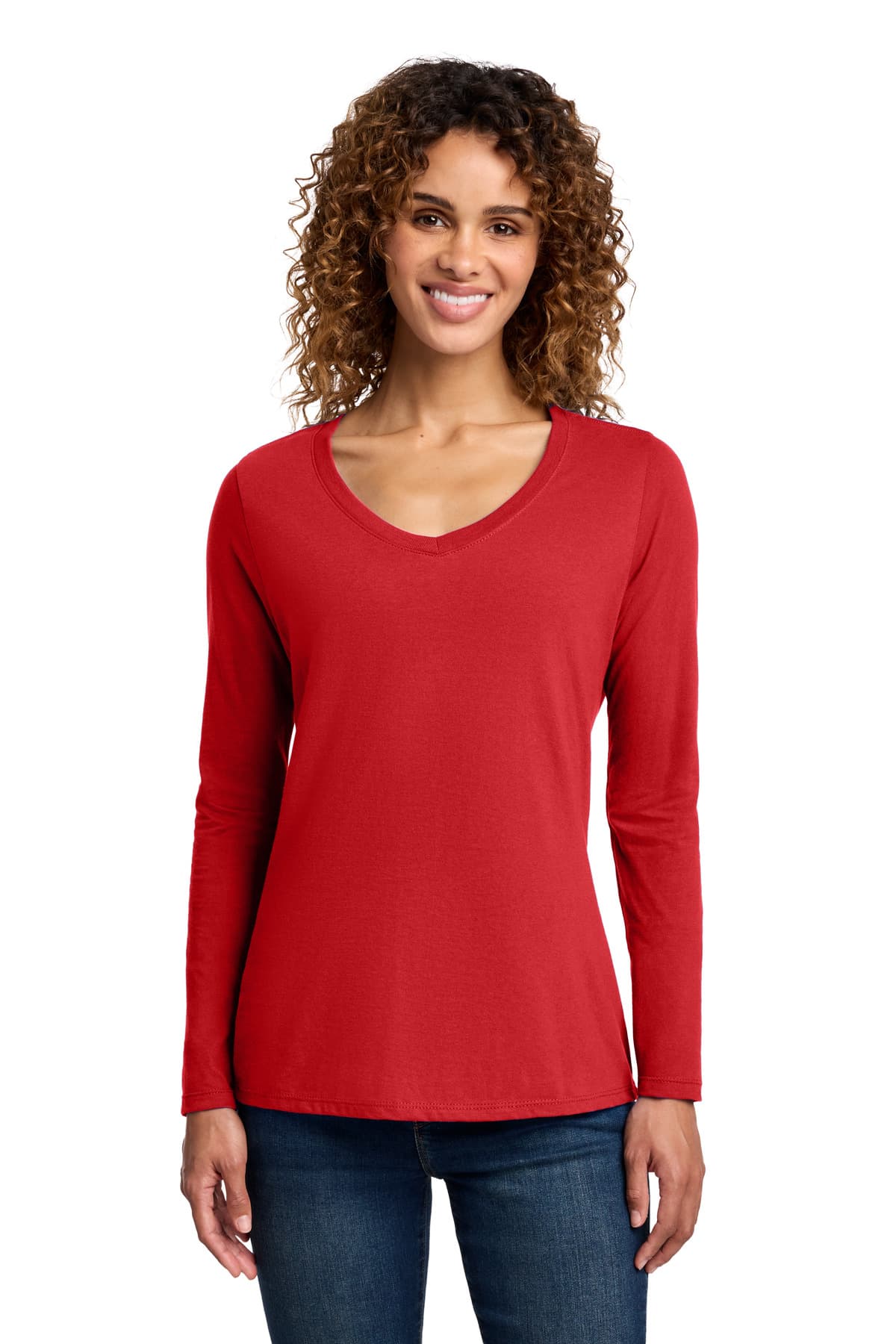 Port & Company Port & Co Women's Long Sleeve Fan Favorite V-Neck Tee. LPC450VLS