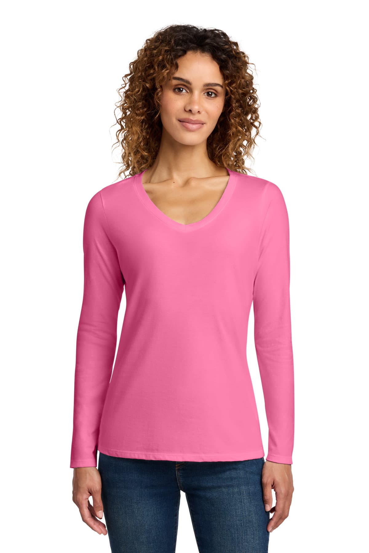 Port & Company Port & Co Women's Long Sleeve Fan Favorite V-Neck Tee. LPC450VLS