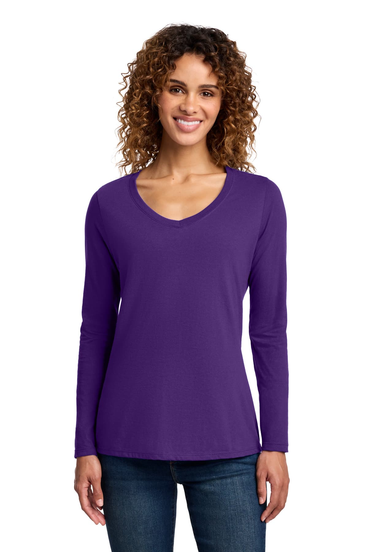 Port & Company Port & Co Women's Long Sleeve Fan Favorite V-Neck Tee. LPC450VLS