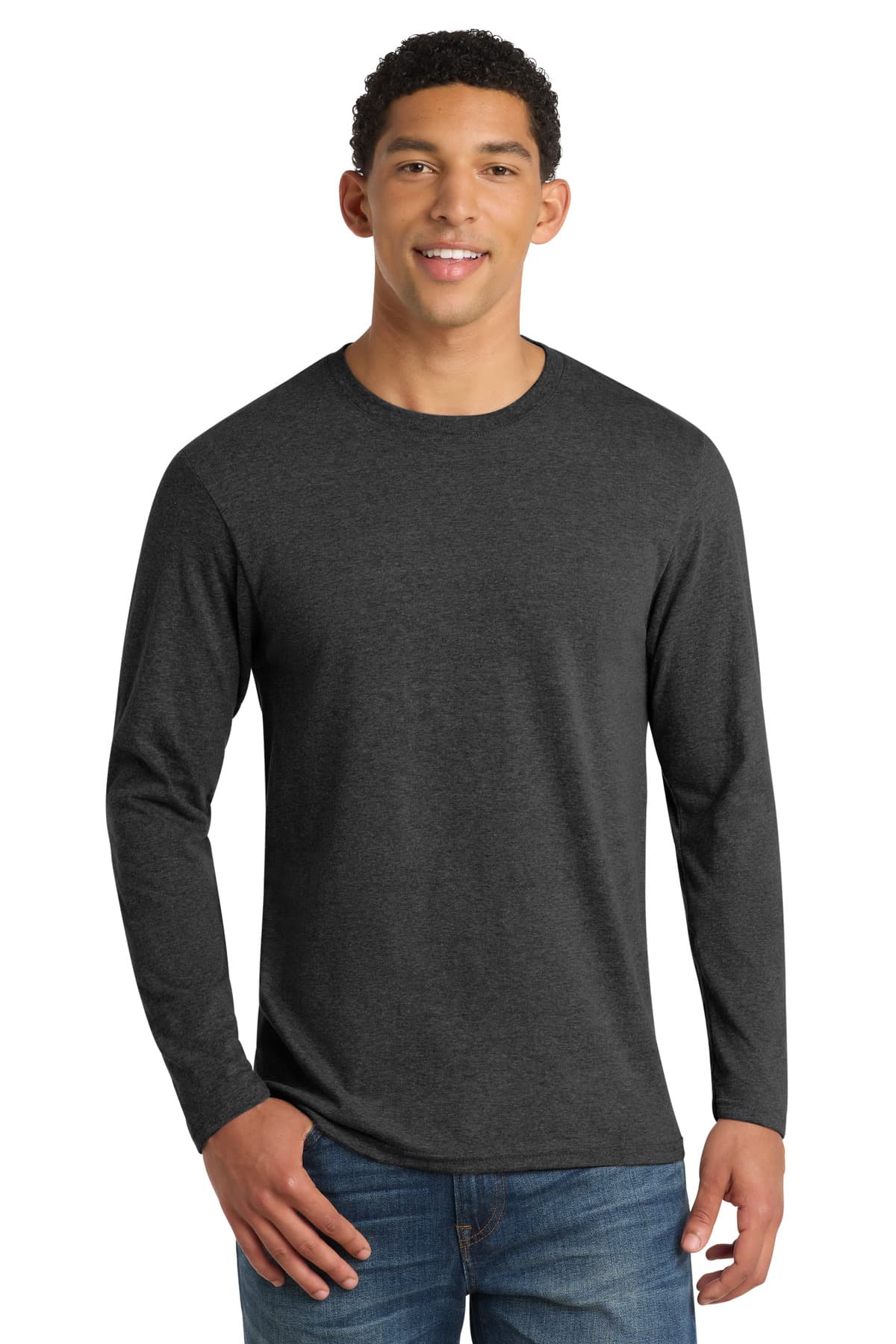 Port & Company Port & Co Long Sleeve Fan Favorite  Blend Tee. PC455LS in Black Heather