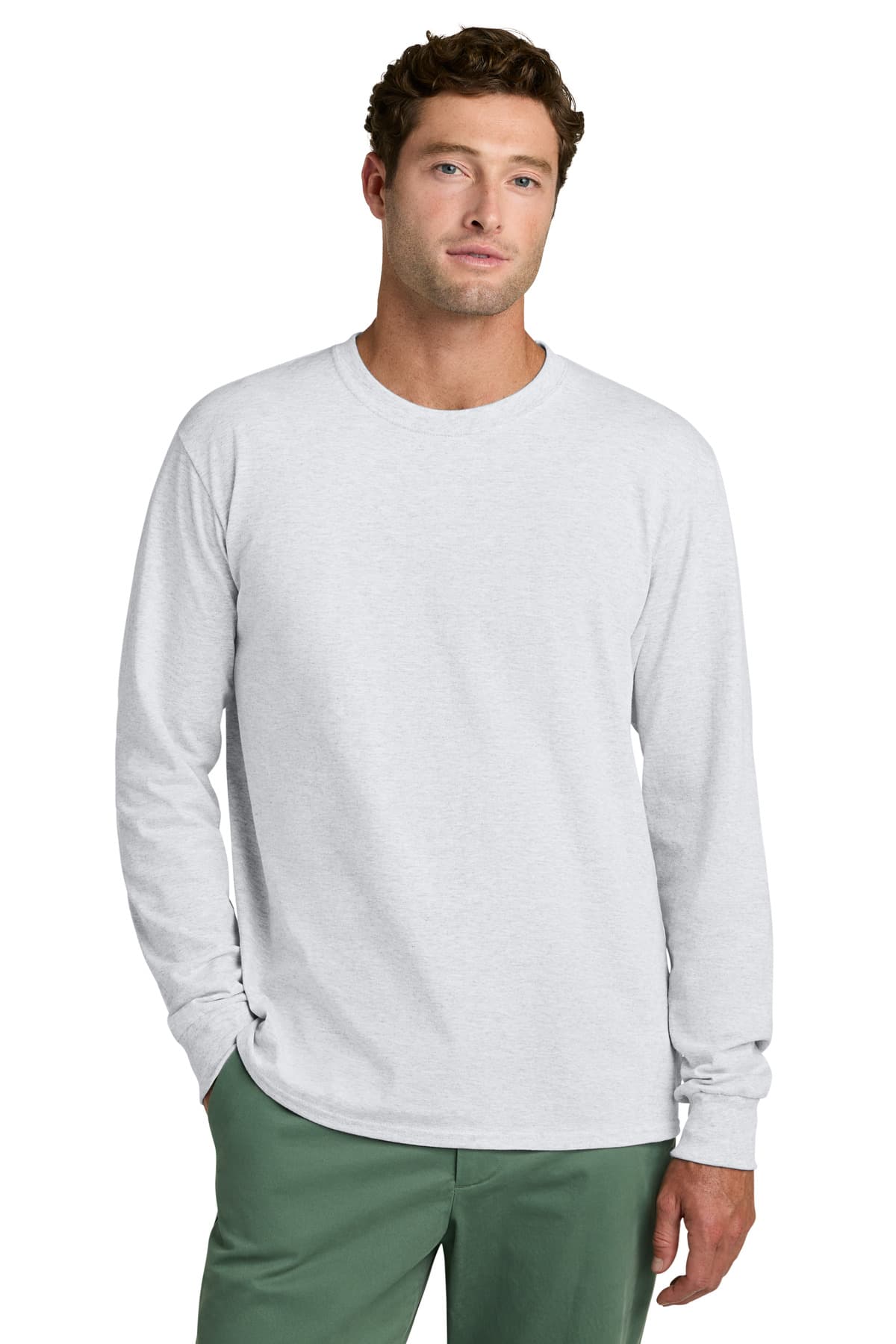 Port & Company Port & Co Long Sleeve Core Cotton Tee. PC54LS in Ash