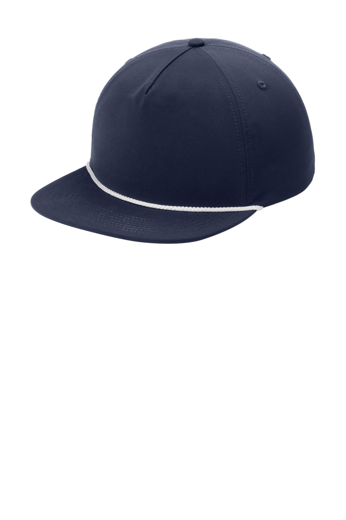 Port Authority Port Authority 5-Panel Poly Rope Cap C981 in River Blue Navy/ White
