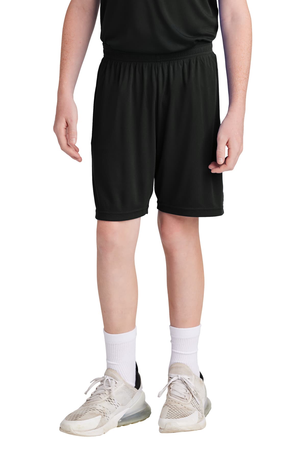 Sport-Tek Sport-Tek Youth Competitor United 5  Short YST103 in Black/ White