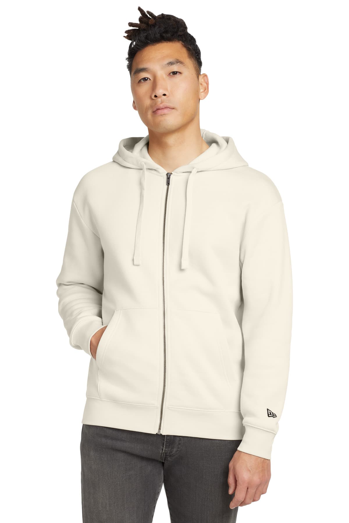 New Era New Era Heritage Fleece Full-Zip Hoodie NEA526 in Soft Beige