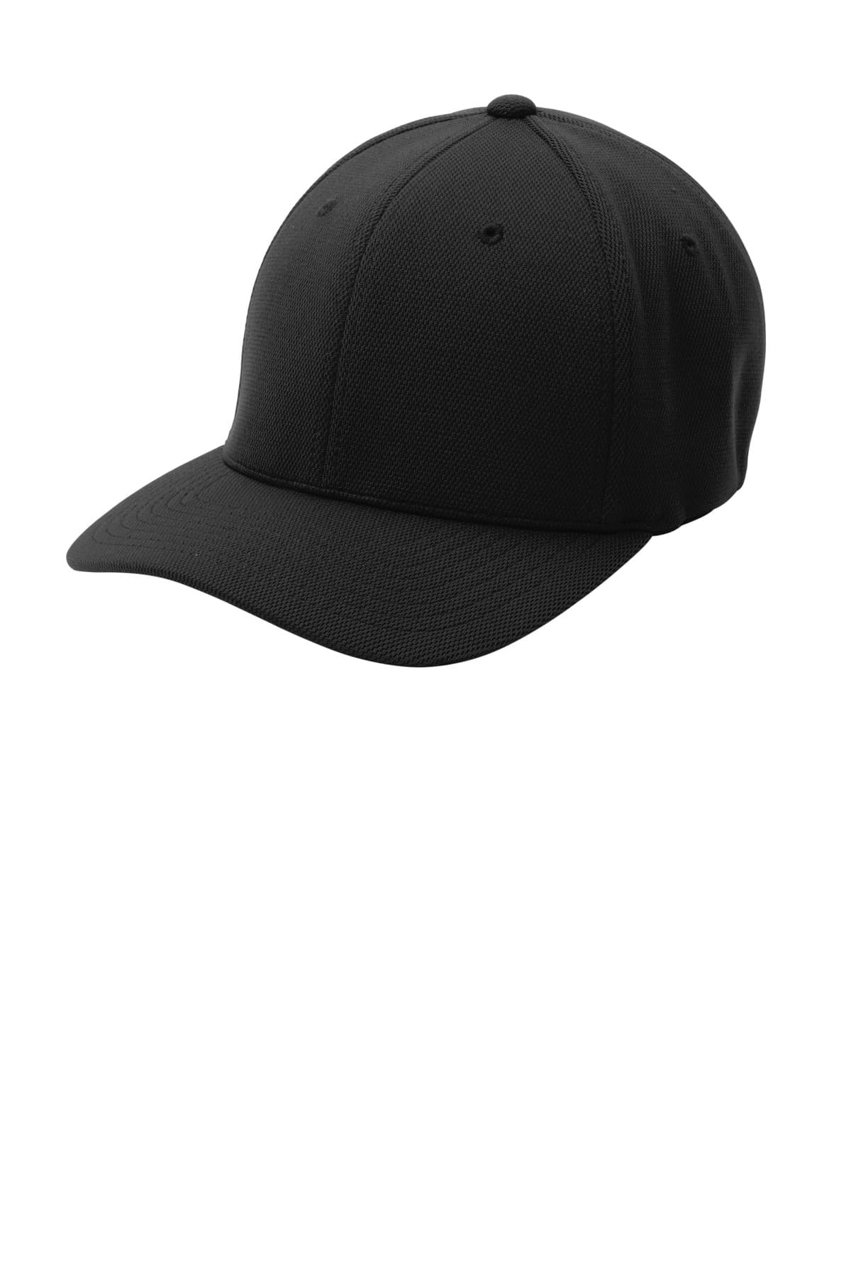 Sport-Tek Sport-Tek Flexfit Cool & Dry Poly Block Mesh Cap. STC22 in Black