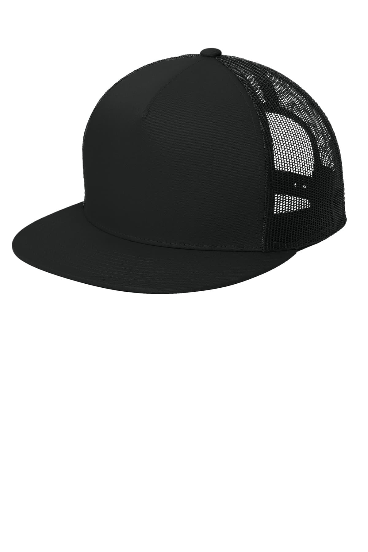 Sport-Tek Sport-Tek YP Classics  5-Panel Classic Trucker Mesh Back Cap. STC38 in Black/ Black