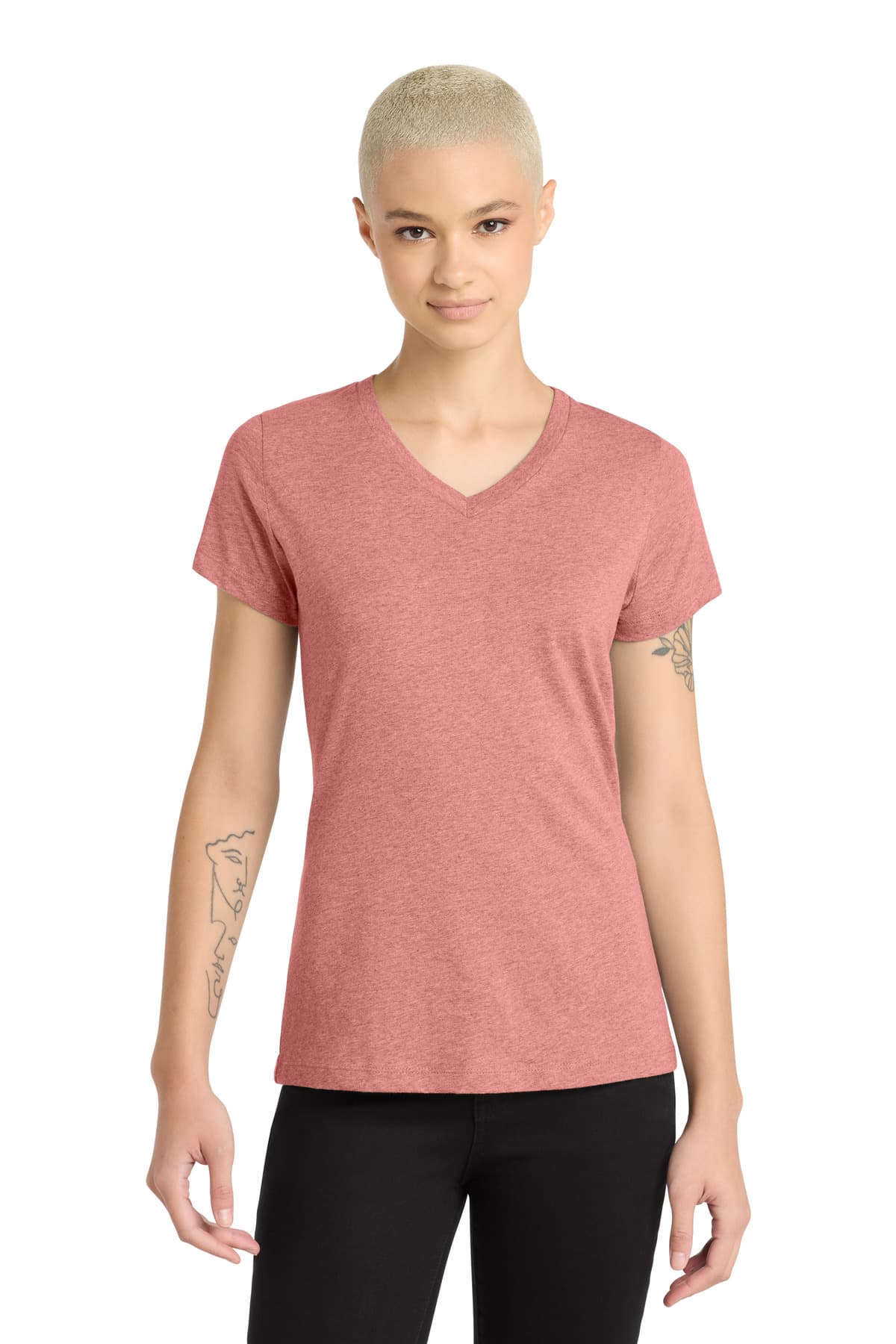 District District Women's Perfect Blend CVC V-Neck Tee. DM1190L