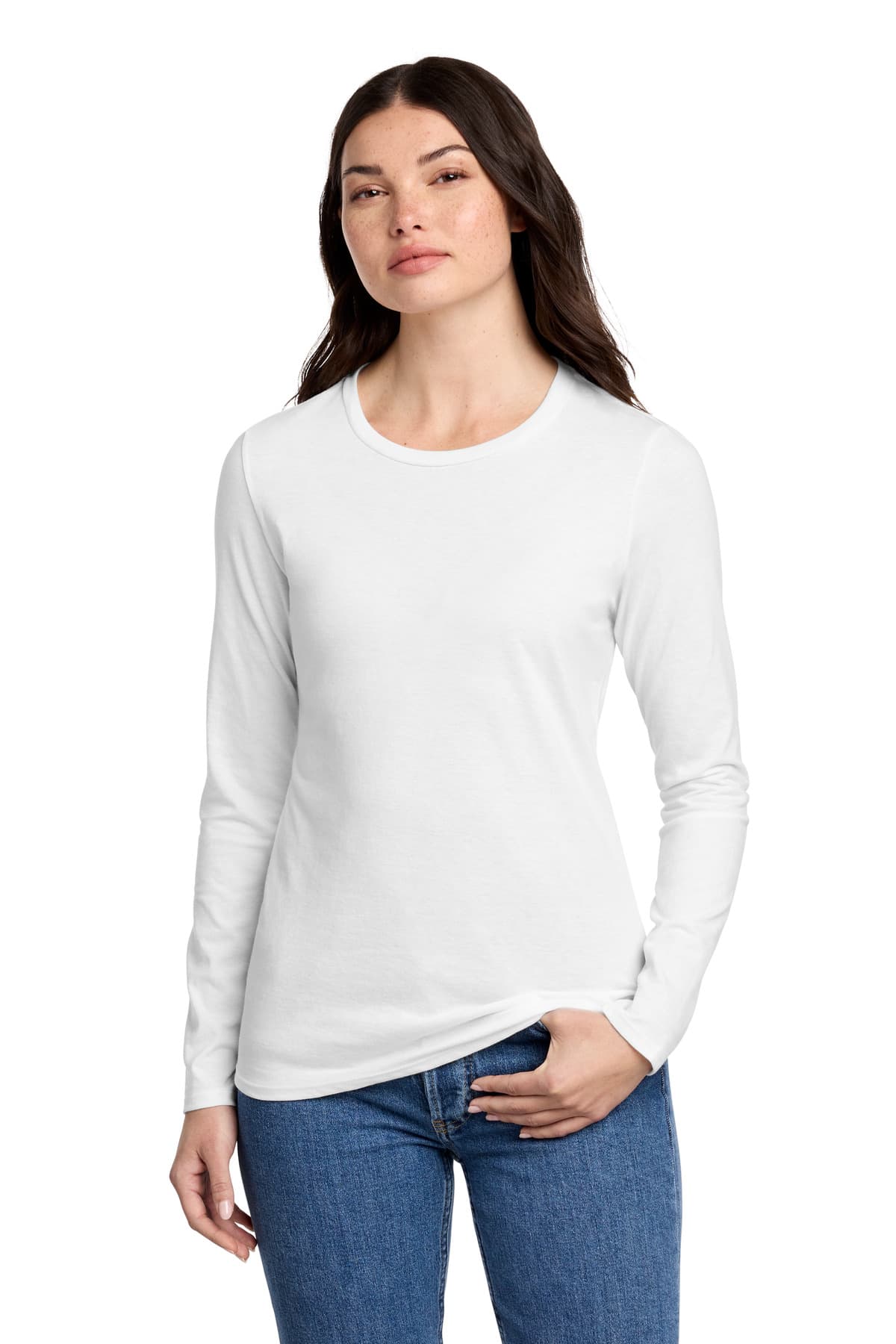 District District Women's Perfect Blend CVC Long Sleeve Tee DT110