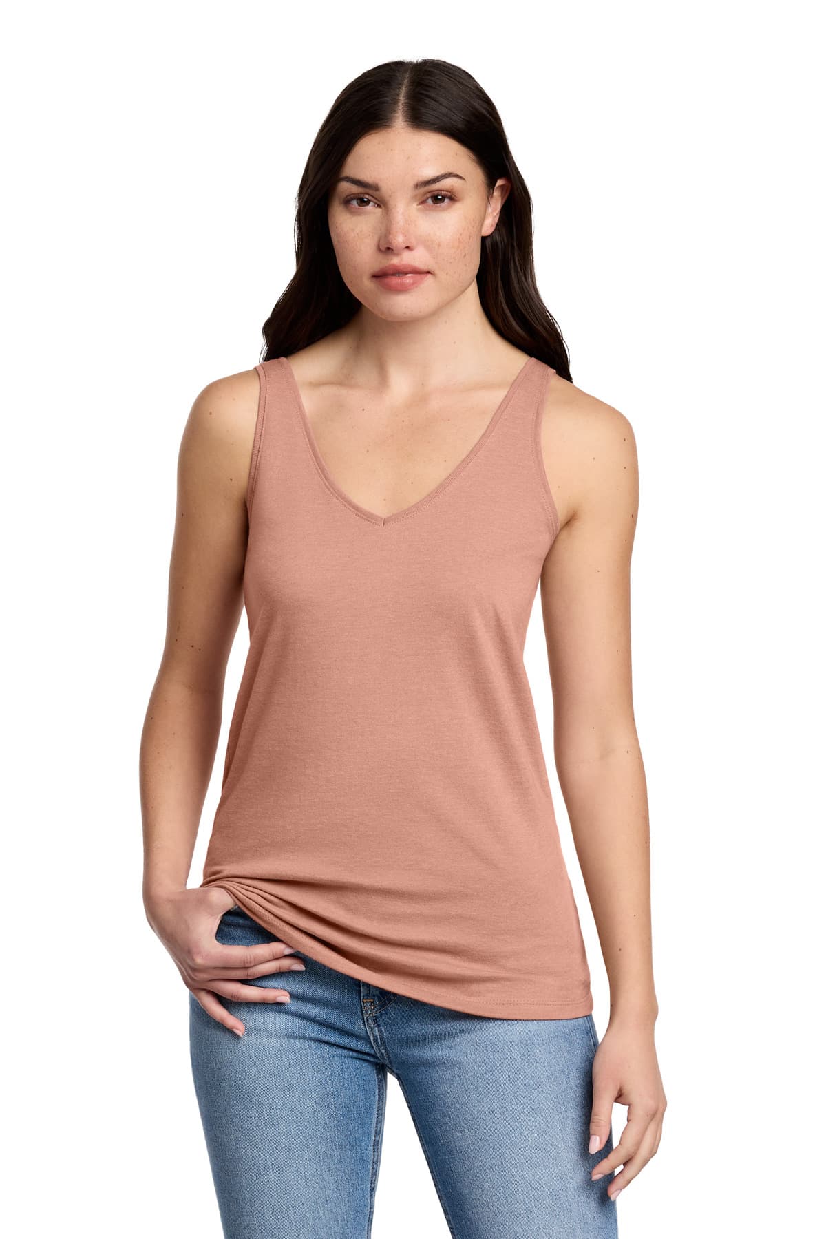 District District Women's Perfect Blend CVC V-Neck Tank DT154
