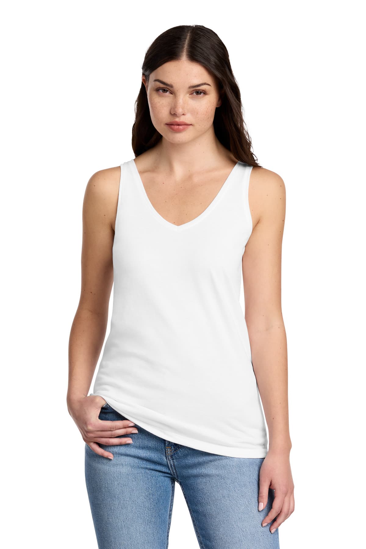 District District Women's Perfect Blend CVC V-Neck Tank DT154