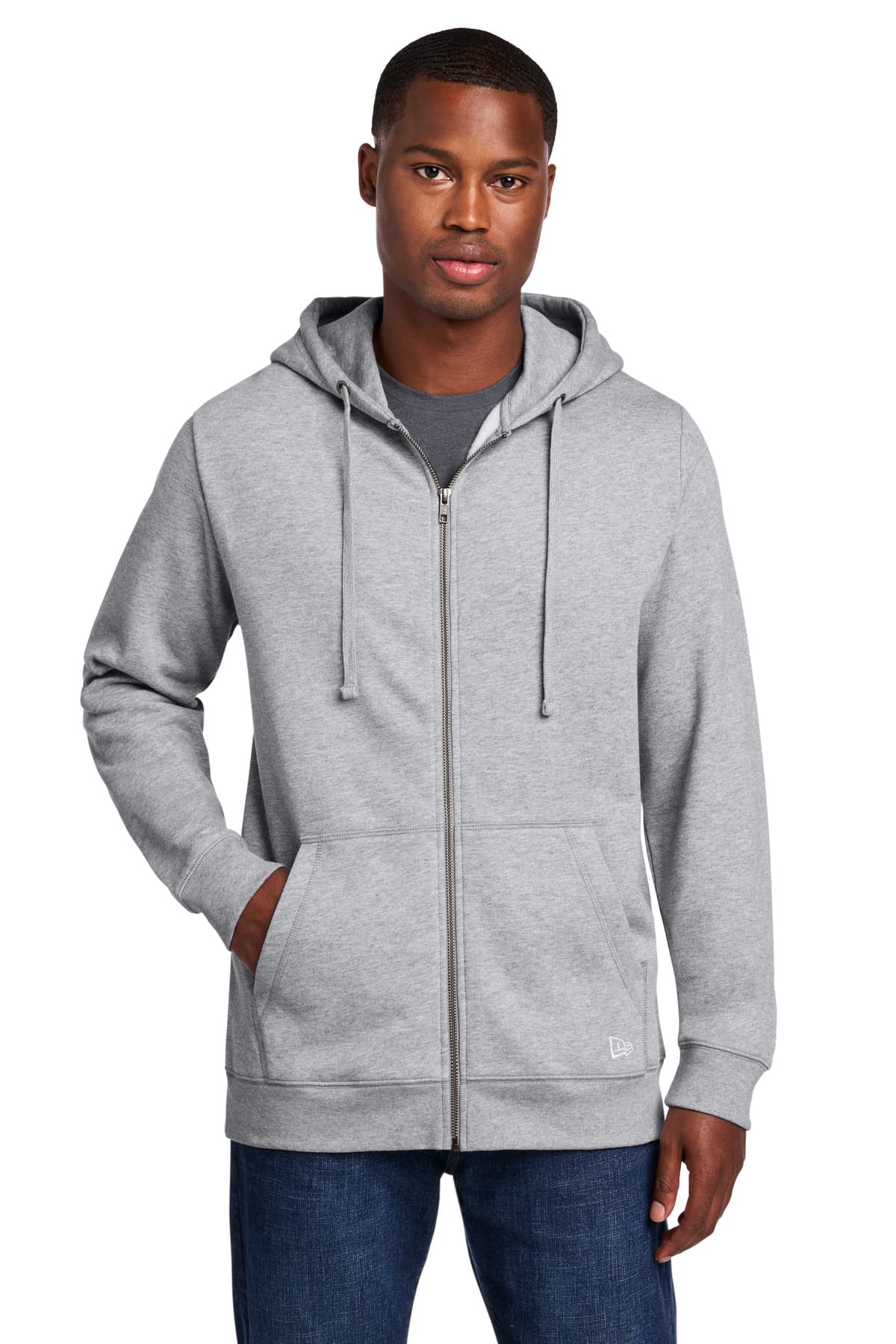 New Era New Era Comeback Fleece Full-Zip Hoodie NEA551 in Athletic Heather