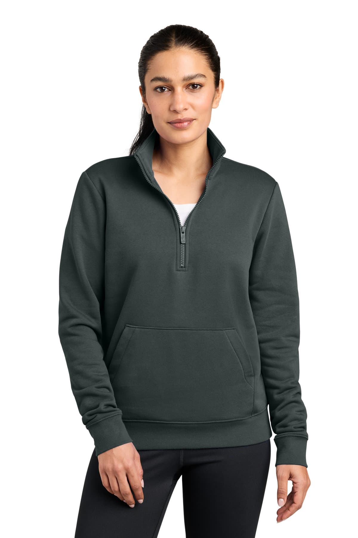 Nike Nike Women's Club Fleece Sleeve Swoosh 1/2-Zip NKDX6720 in Anthracite