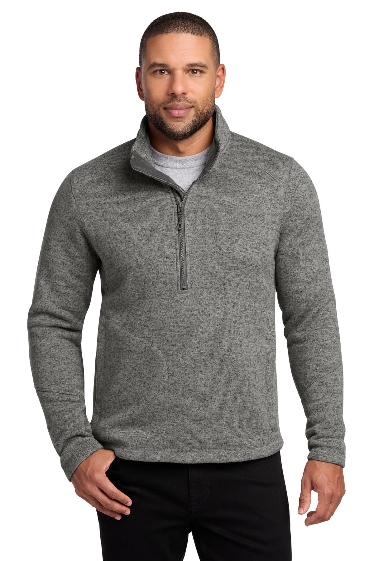 Port Authority Port Authority Arc Sweater Fleece 1/4-Zip F426 in Deep Smoke Heather