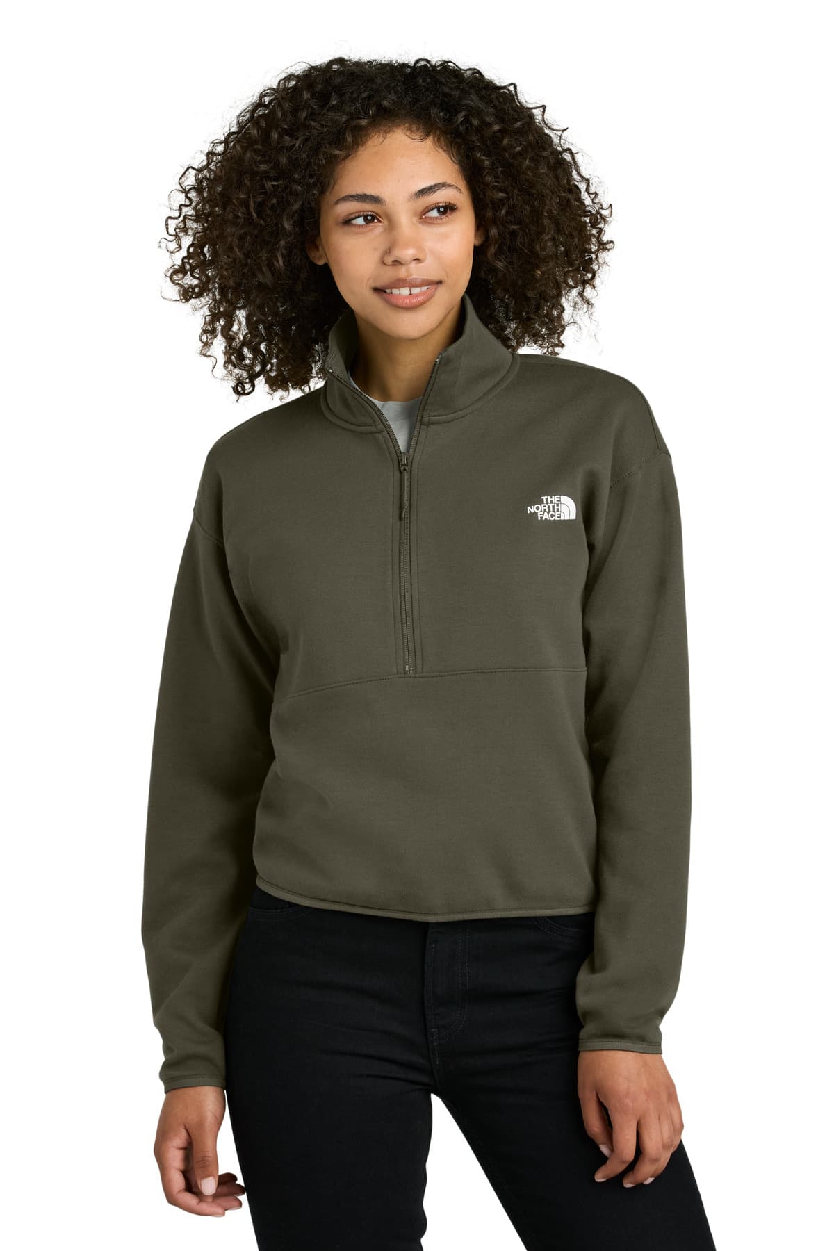The North Face The North Face Women's Double-Knit 1/2-Zip Fleece NF0A8C5H in New Taupe Green