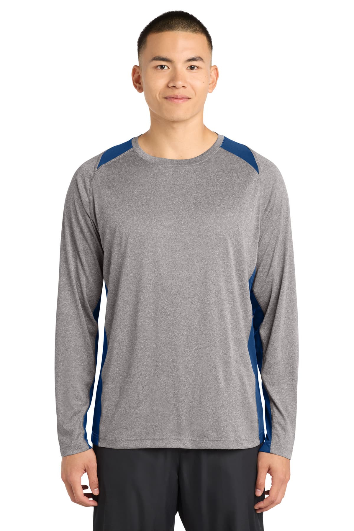 Sport-Tek Sport-Tek Long Sleeve Heather Colorblock Contender Tee. ST361LS