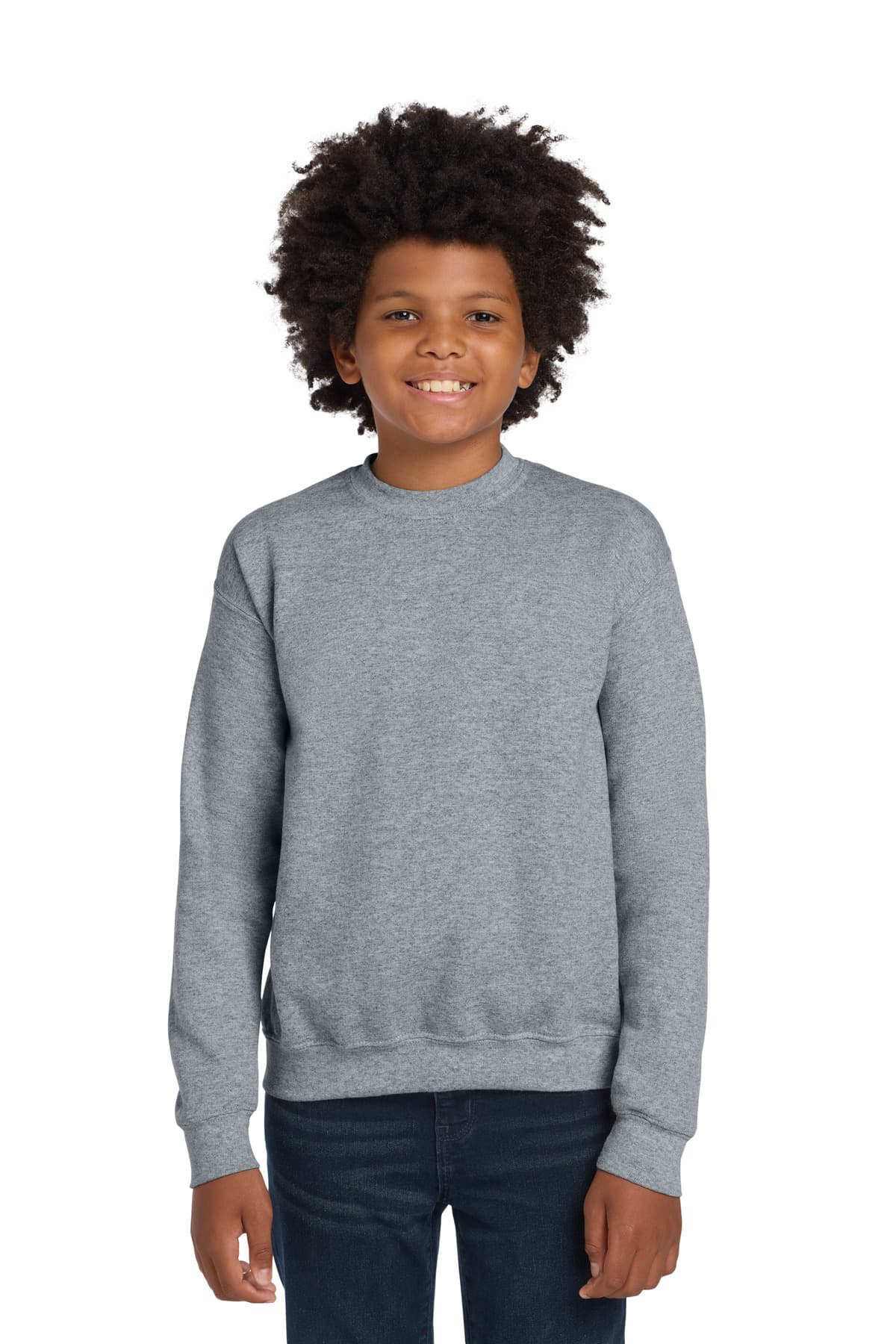 Gildan Gildan Youth Heavy Blend Crewneck Sweatshirt.  18000B in Sport Grey