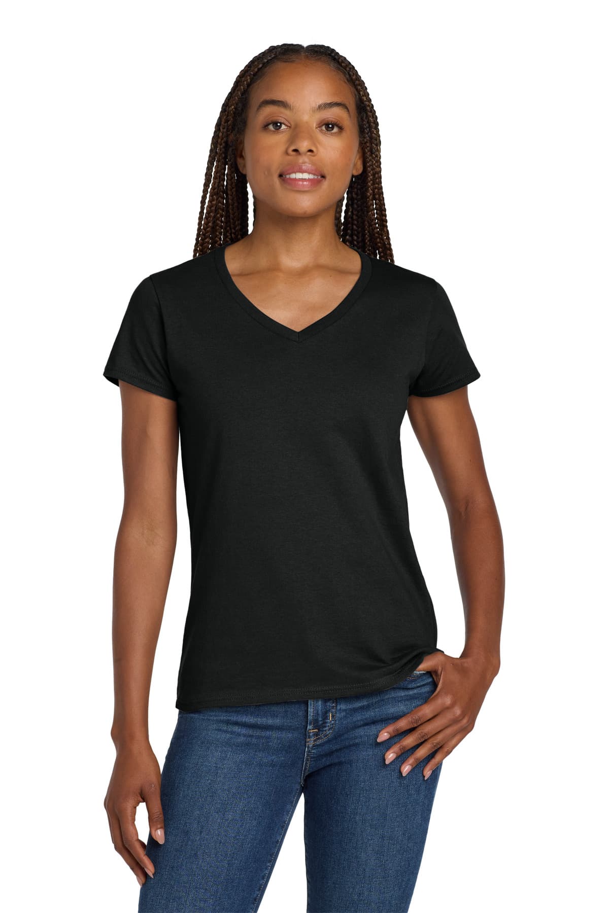 Gildan Gildan Women's Heavy Cotton 100% Cotton V-Neck T-Shirt. 5V00L