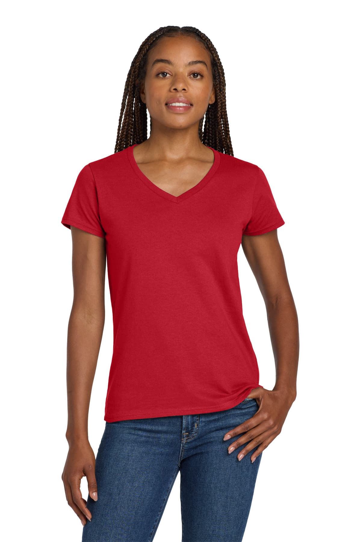 Gildan Gildan Women's Heavy Cotton 100% Cotton V-Neck T-Shirt. 5V00L