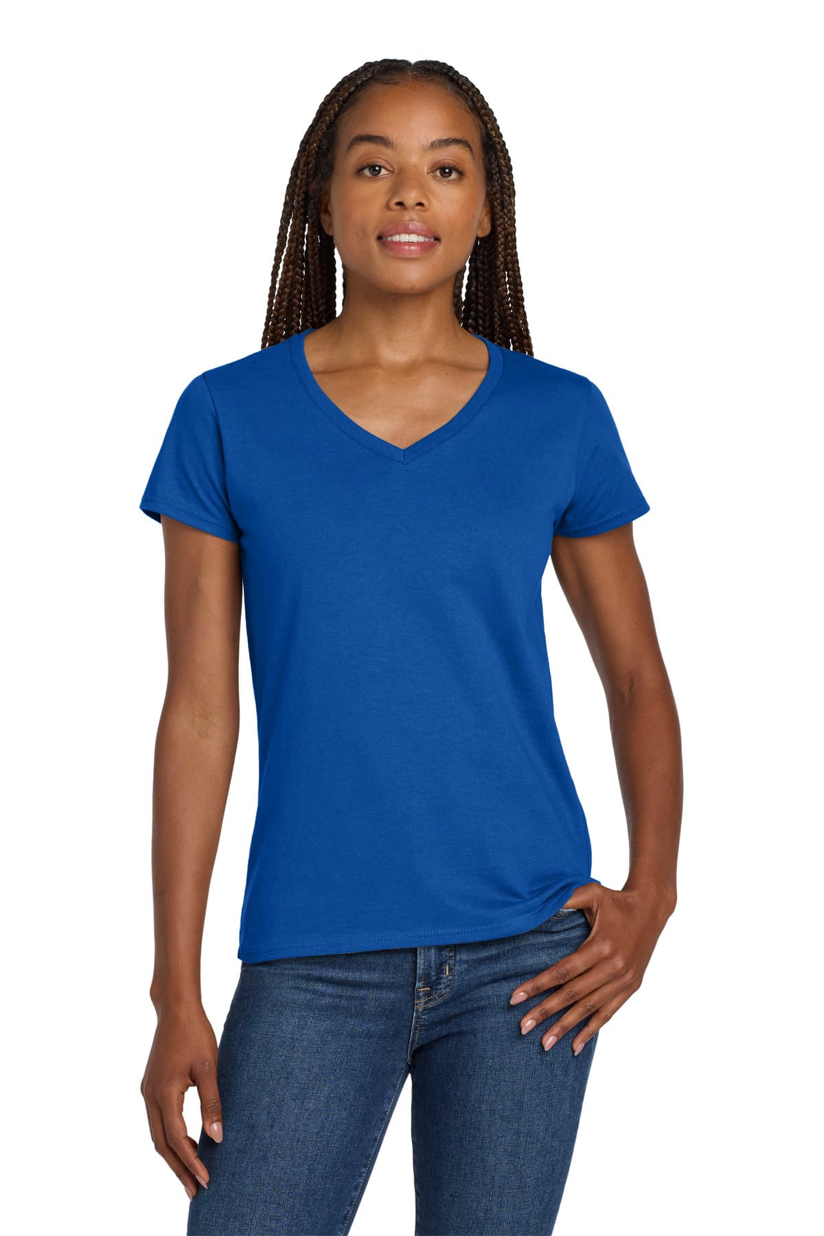 Gildan Gildan Women's Heavy Cotton 100% Cotton V-Neck T-Shirt. 5V00L