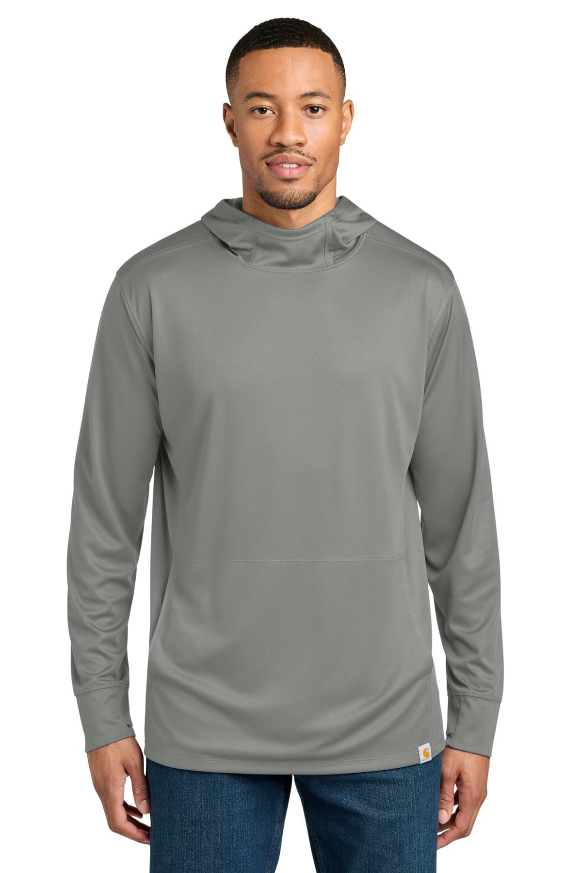 Carhartt Carhartt Force Sun Defender Long Sleeve Hooded T-Shirt CT106923 in Asphalt Grey